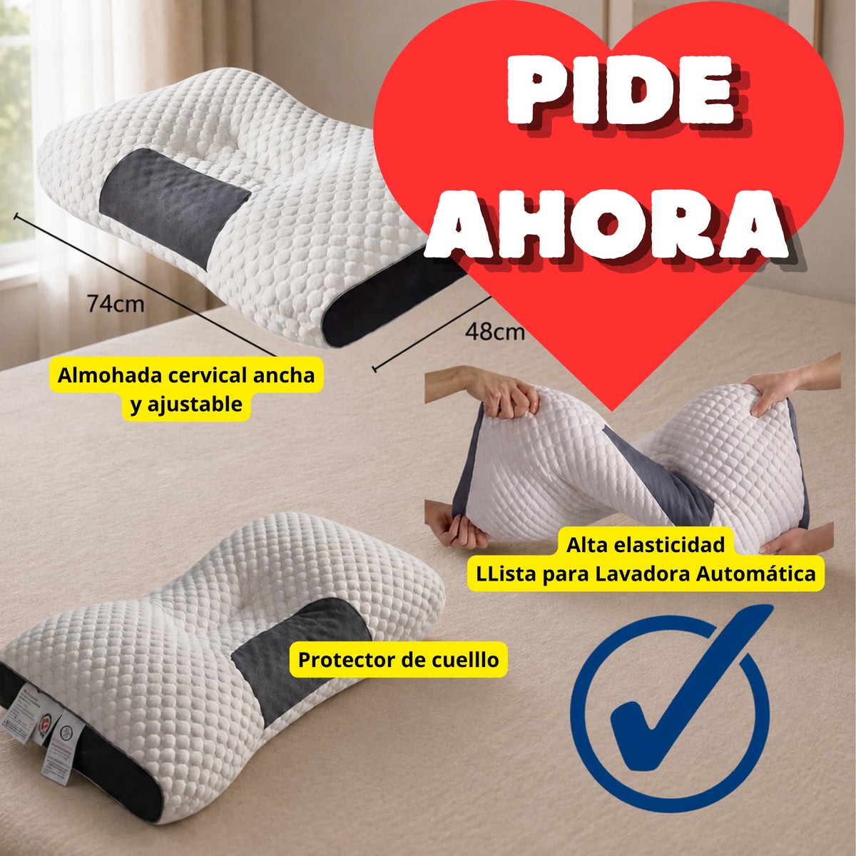 Almohada Cervical Ajustable Ancha
